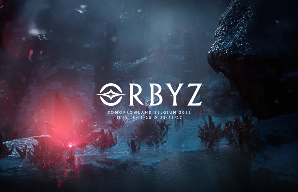 Visuel officiel de Tomorrowland 2025 en Belgique, thème "Adscendo: Orbyz".
